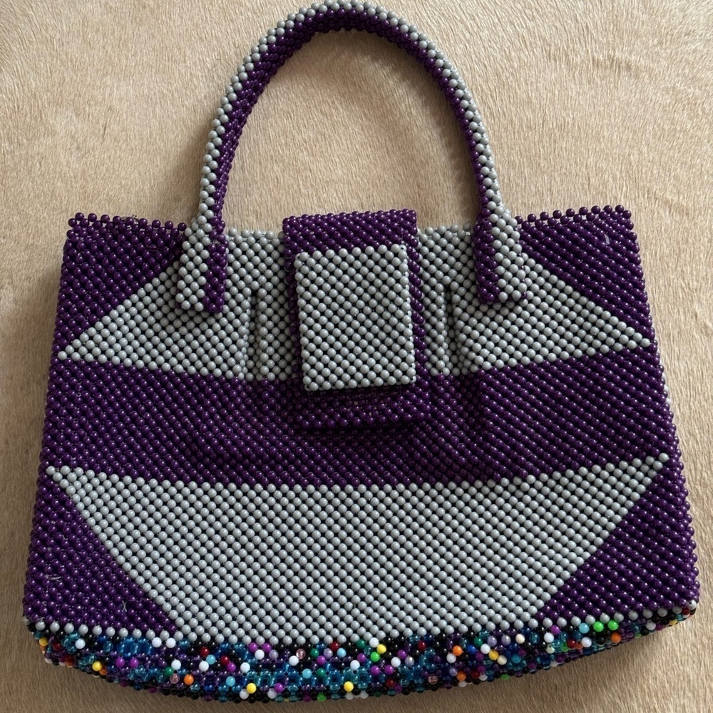 Collectible pop art purple grey bag 1960s - Picture 3 of 11